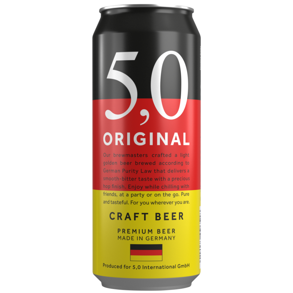 5,0 ORIGINAL CRAFT BEER - bia lúa mạch premium ( bia vàng )