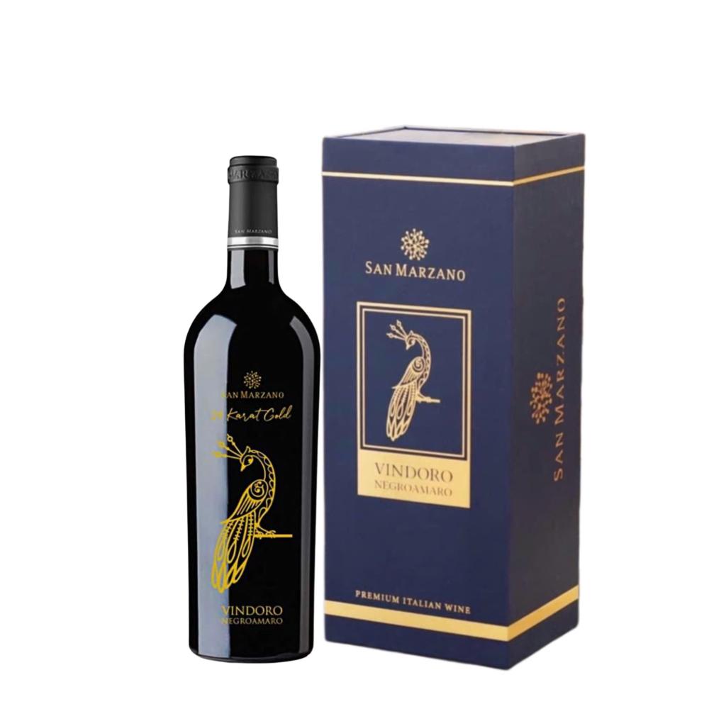 Rượu vang con công Vindoro Gold 24 Karat