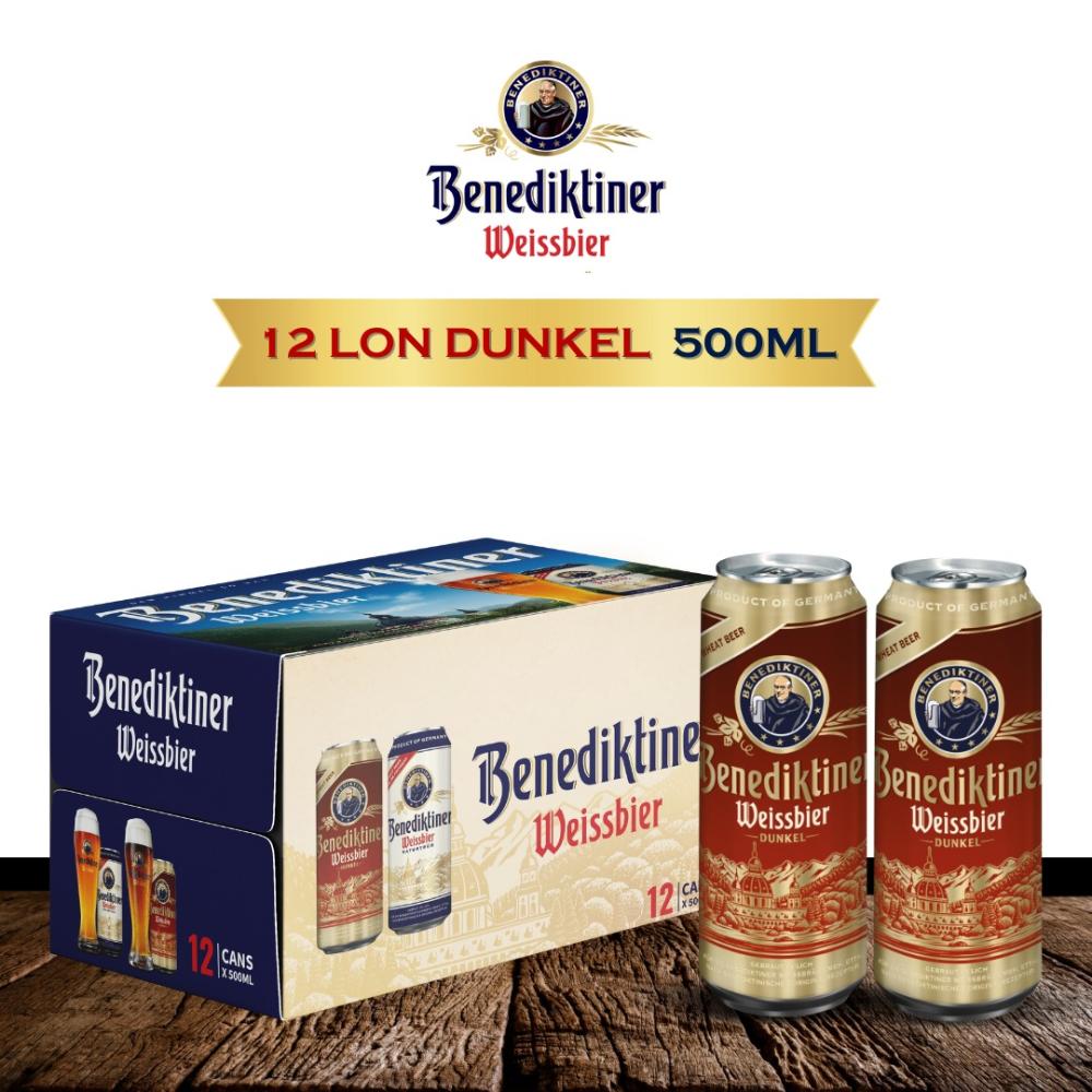 Bia Benediktiner Dunkel -thùng 12 lon 500ml