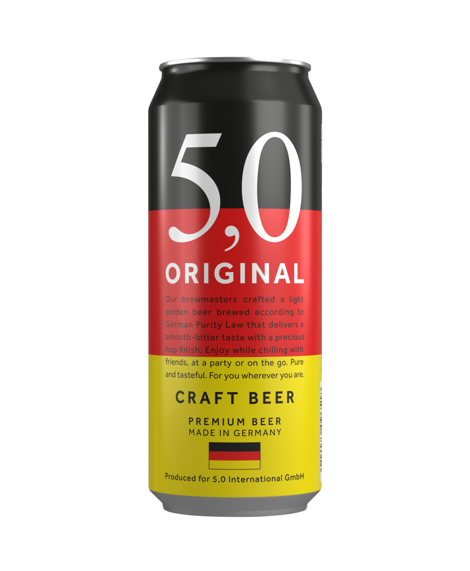 5,0 ORIGINAL CRAFT BEER - bia lúa mạch premium ( bia vàng )