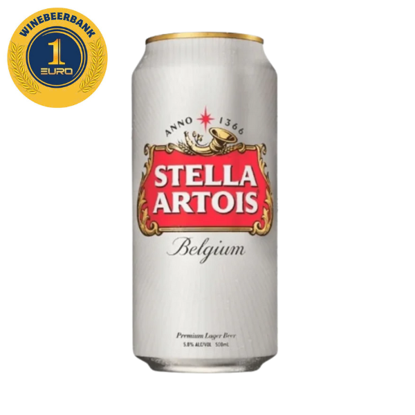 Bia Stella Artois 5% – Thùng 24 Lon 500ml (Date: 27/09/25)